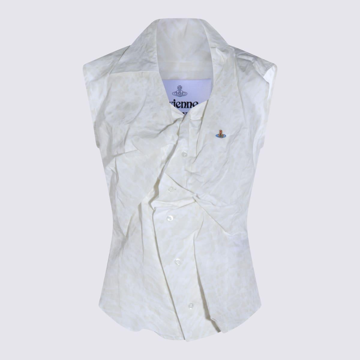 vivienne westwood stained whiite cotton shirt