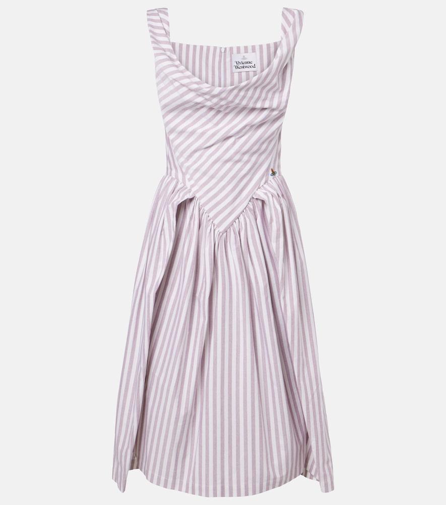 vivienne westwood sunday striped cotton midi dress