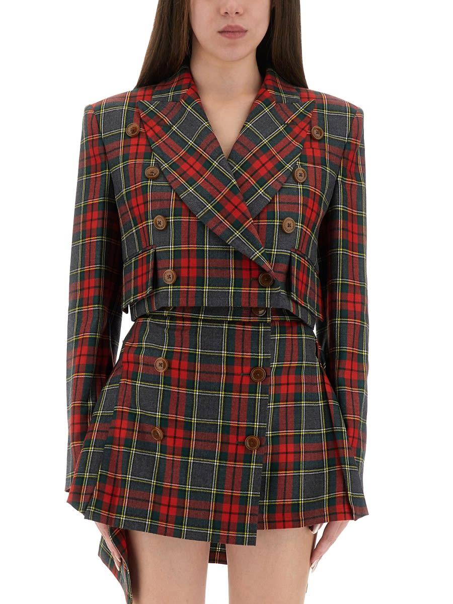 vivienne westwood tartan cropped jacket