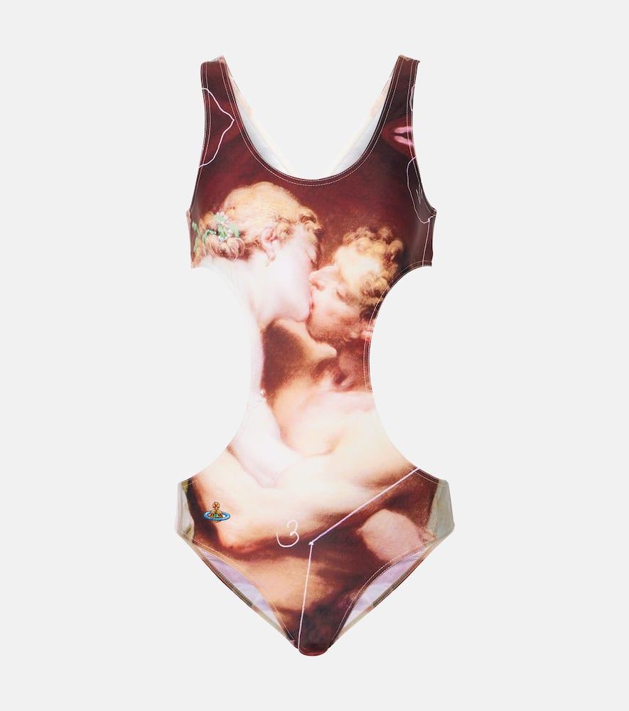 vivienne westwood the kiss printed cutout swimsuit