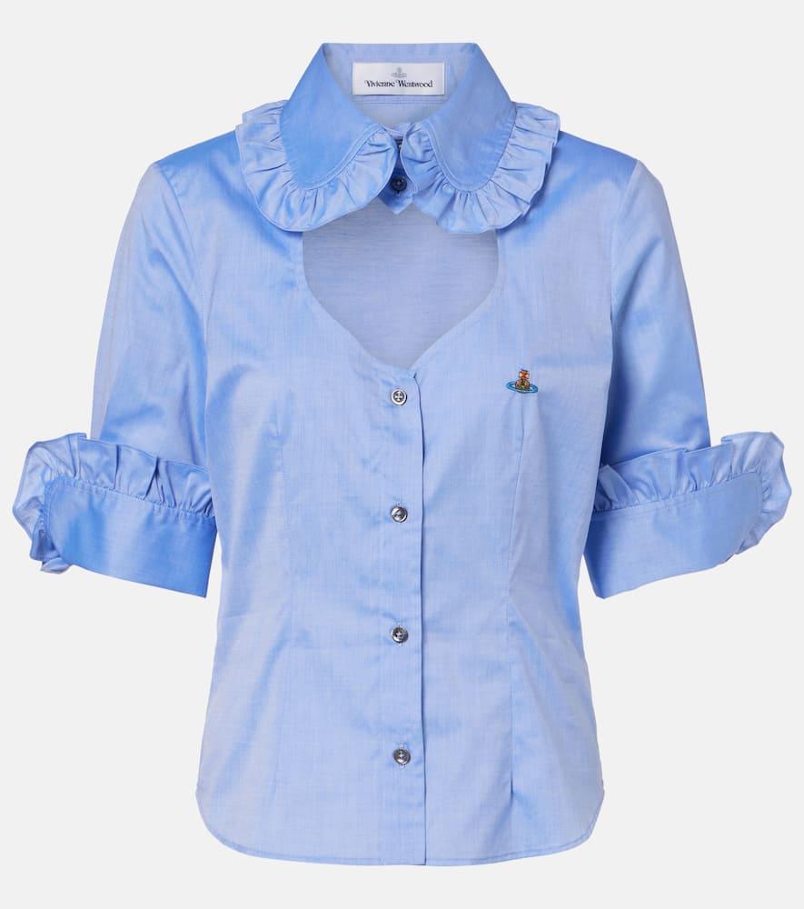 vivienne westwood toulouse frill cutout cotton poplin shirt