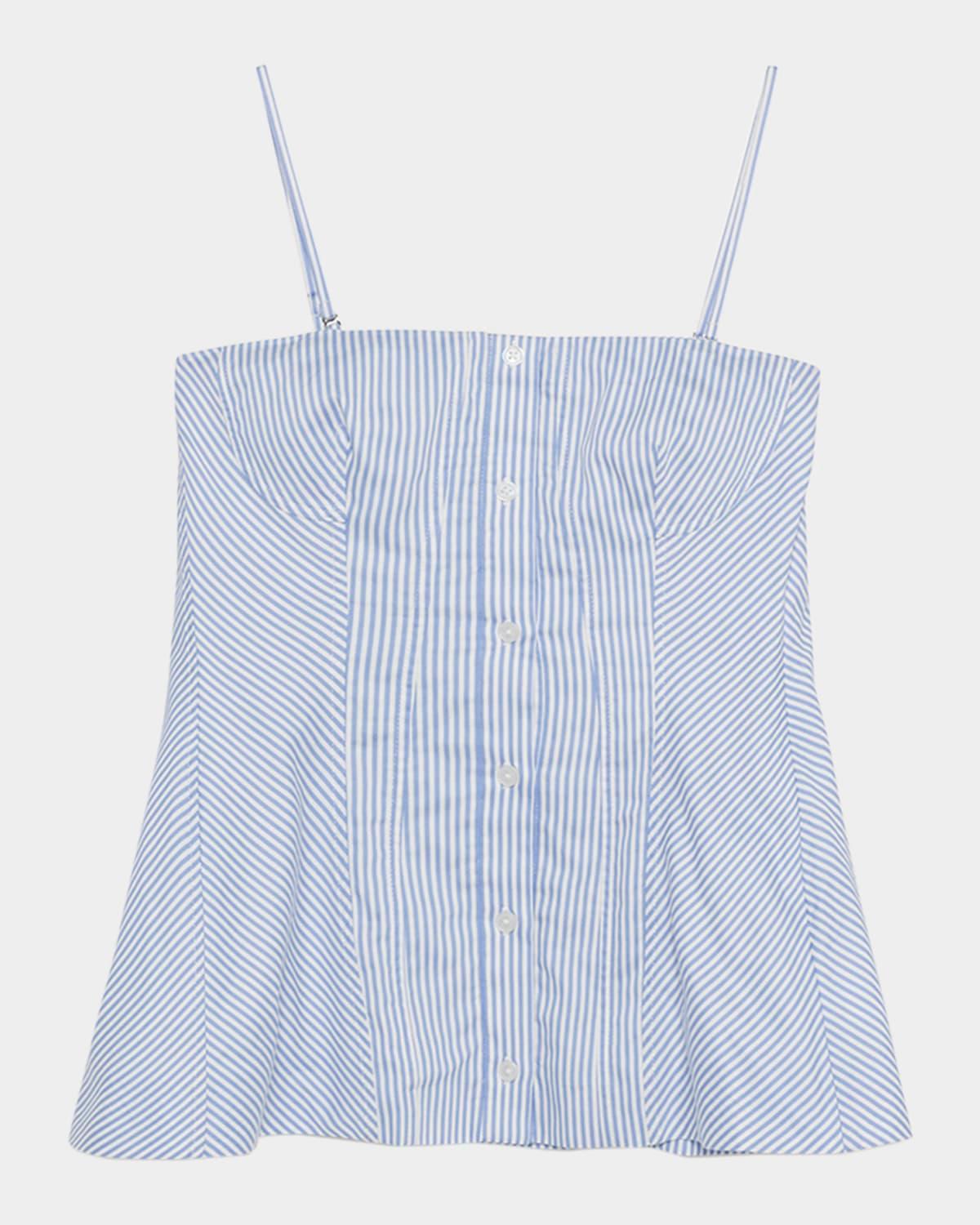 vivvy pinstripe top with removable straps