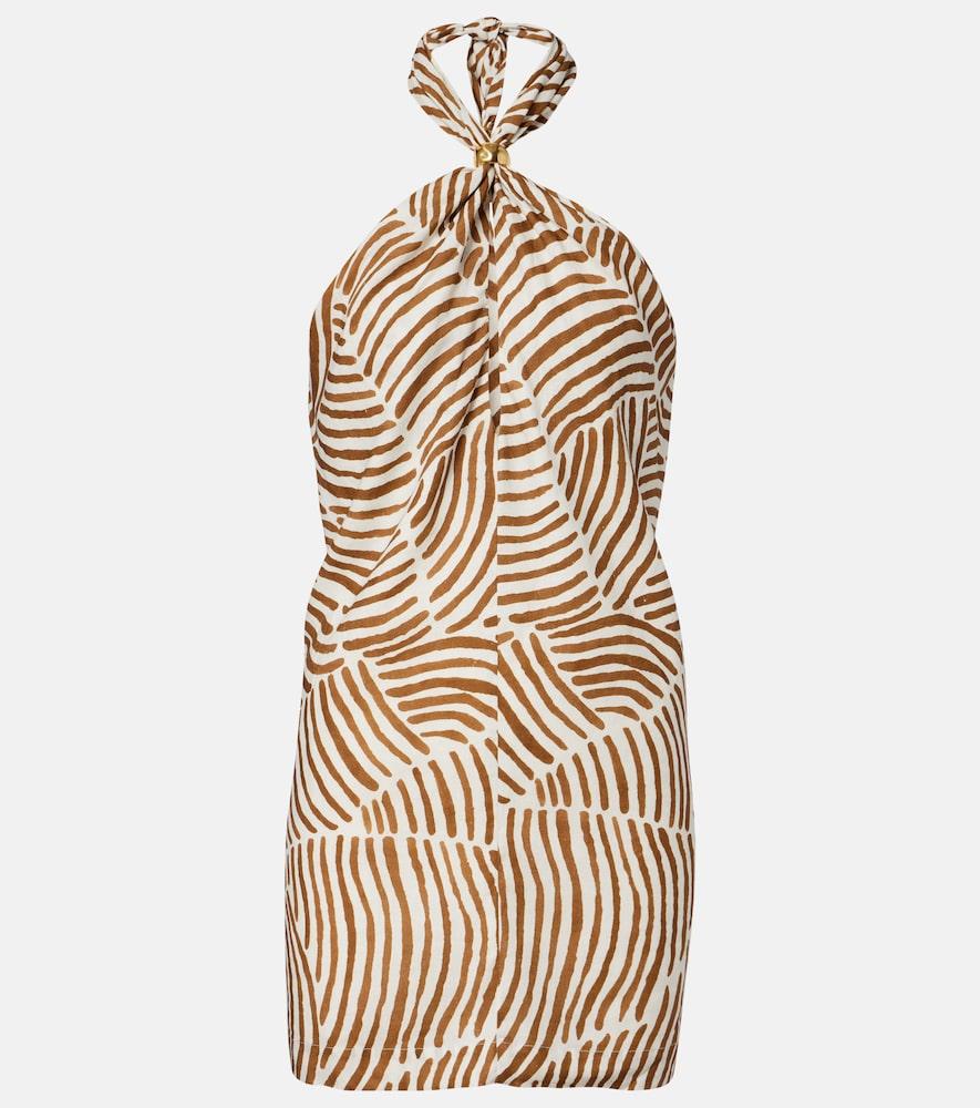 vix paula hermanny aster printed halterneck minidress