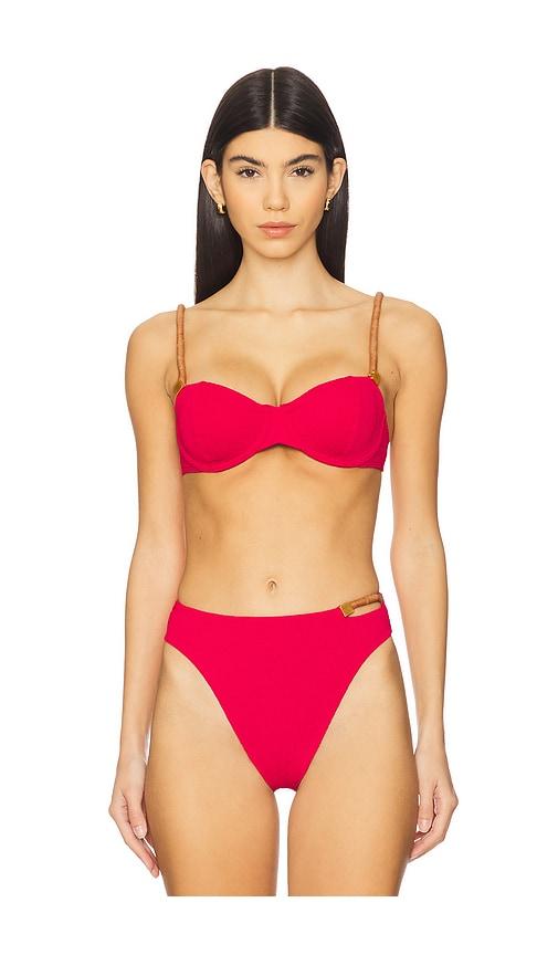 vix swimwear aika mel bikini top in red.