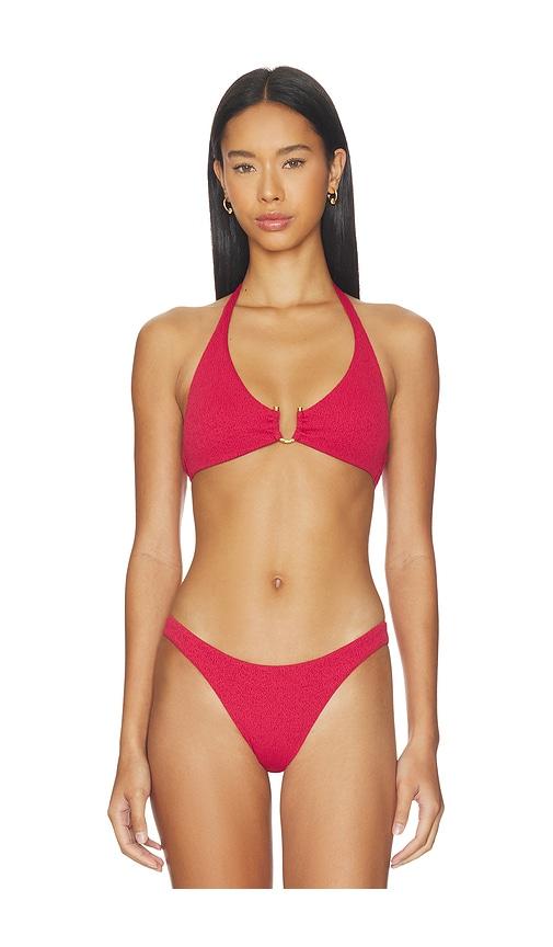 vix swimwear callie alanna top in red.