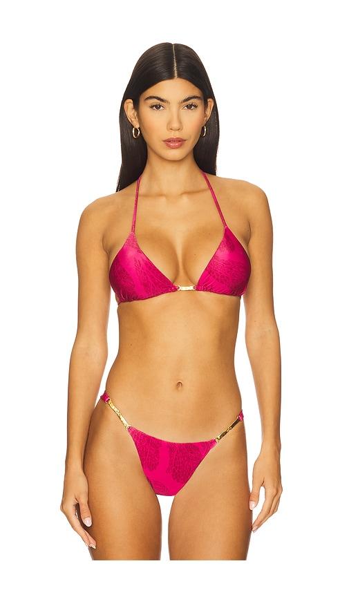 vix swimwear candice triangle bikini top in pink.