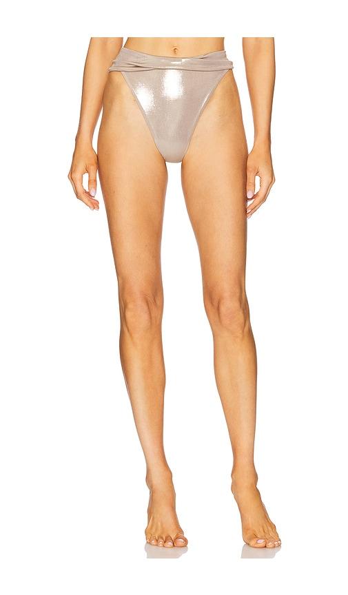 vix swimwear cassie hot pants in metallic neutral.