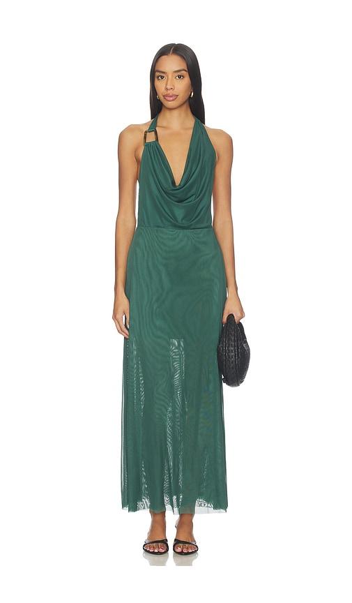 vix swimwear caylle long dress in green.