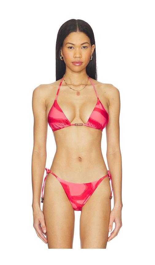 vix swimwear iggy triangle bikini top in pink.
