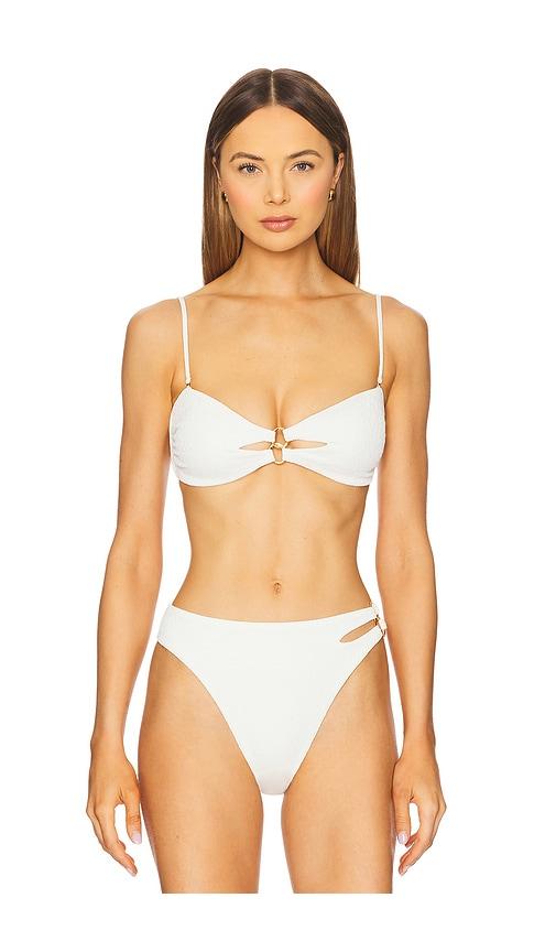vix swimwear jolie bandeau bikini top in white.