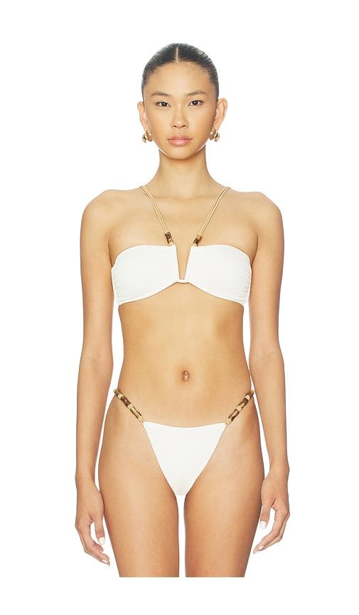 vix swimwear lesley carol bikini top in white.