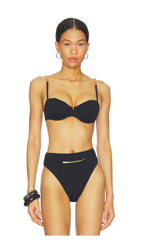 vix swimwear mabel nissi top in black.