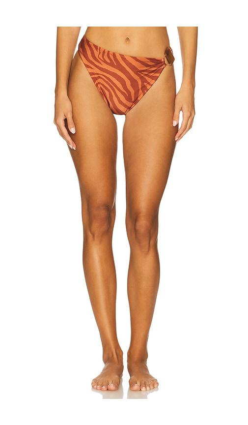 vix swimwear misty hot pant brazilian bikini bottom in brown.