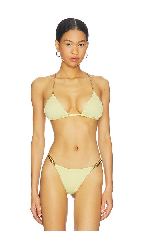 vix swimwear nancy t back tri top in olive.