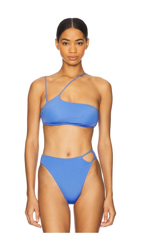 vix swimwear nara bikini top in blue.