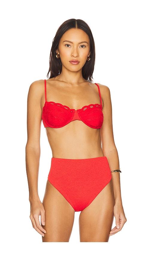 vix swimwear naya nissi top in red.