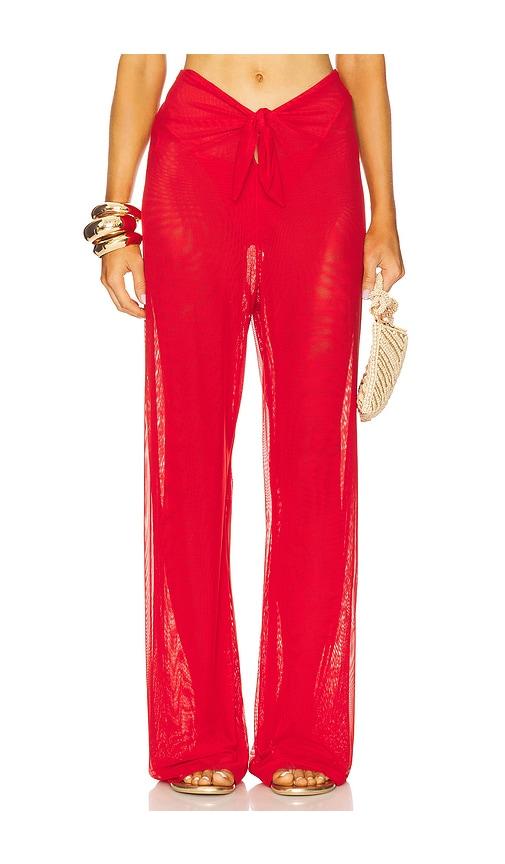 vix swimwear pareo pants in red.