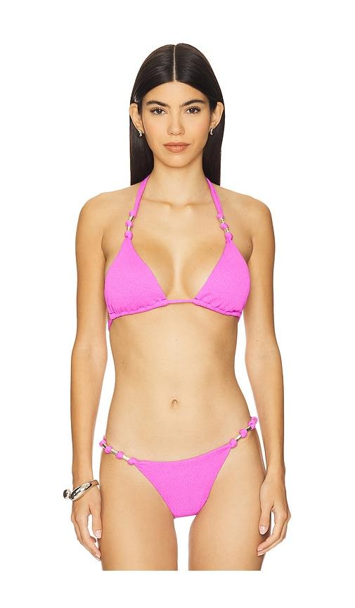 vix swimwear paula triangle bikini top in fuchsia.