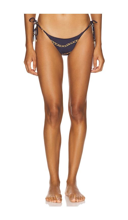 vix swimwear tie side brazilian bikini bottom in navy.