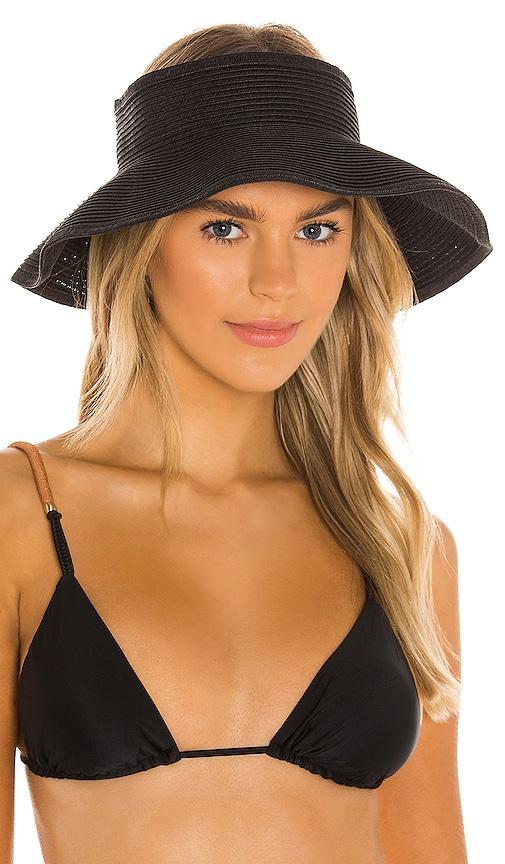 vix swimwear visor in black.