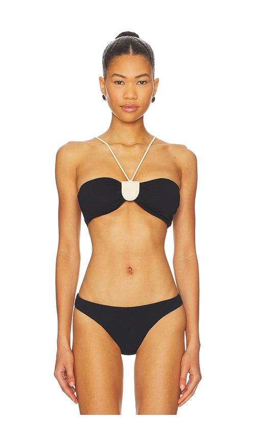 vix swimwear yara bandeau bikini top in black.