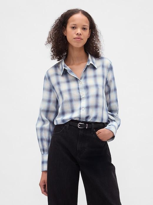 voile plaid shirt