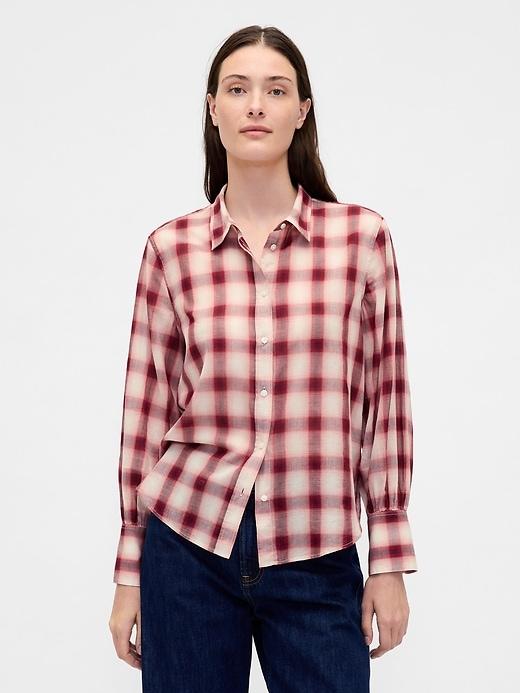 voile plaid shirt