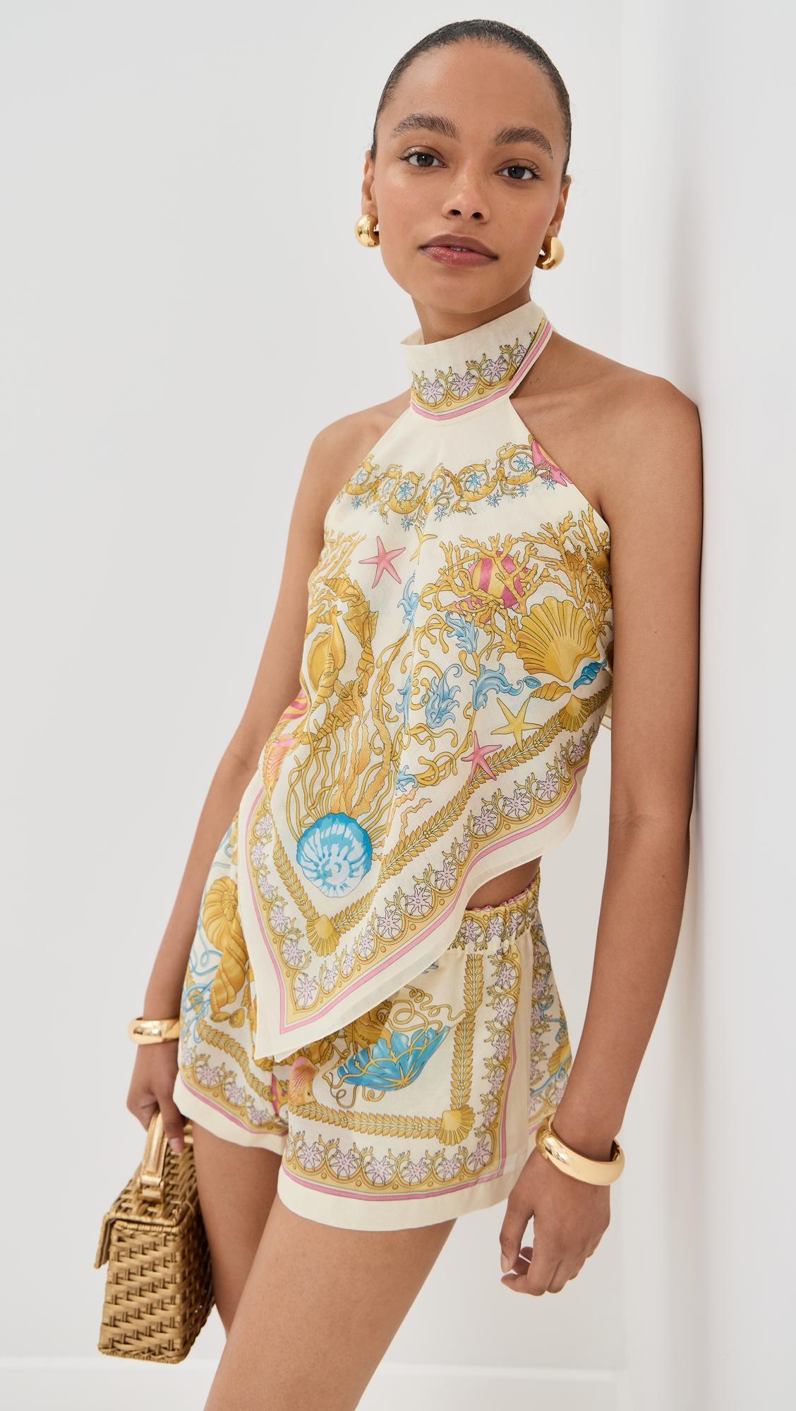 voile underwater barocco print top