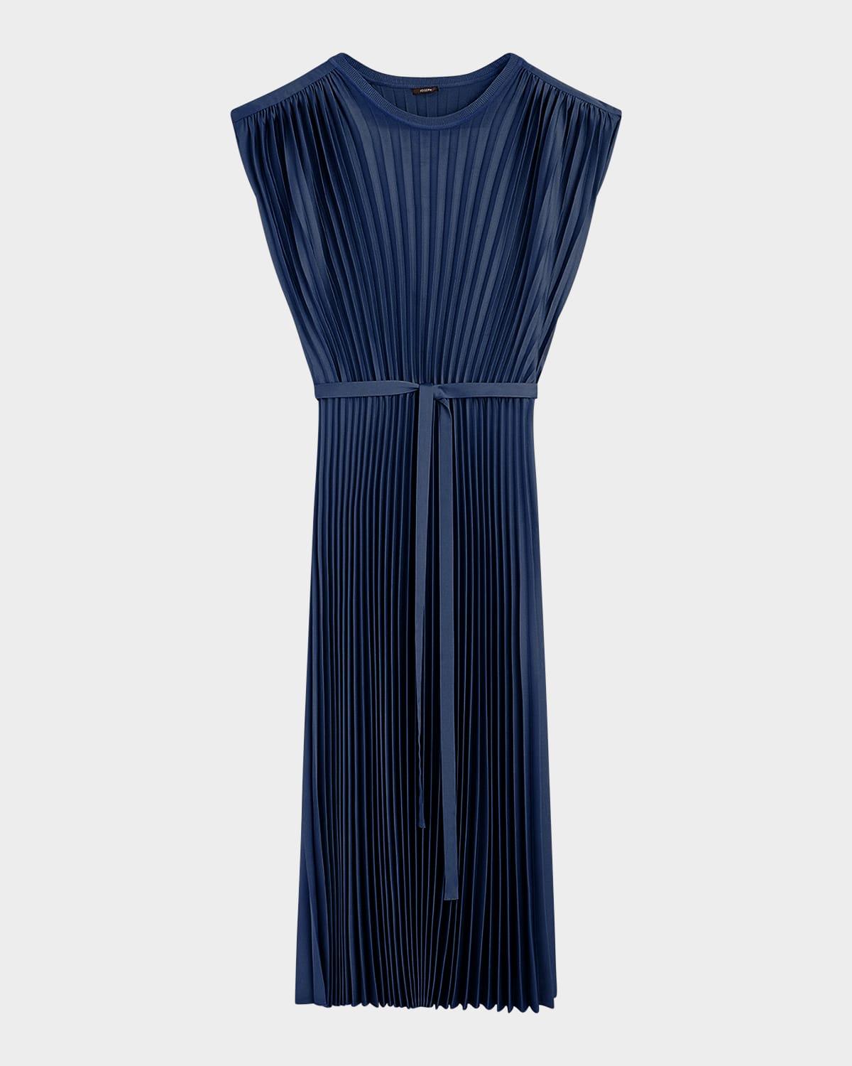 volta sleeveless plisse midi dress