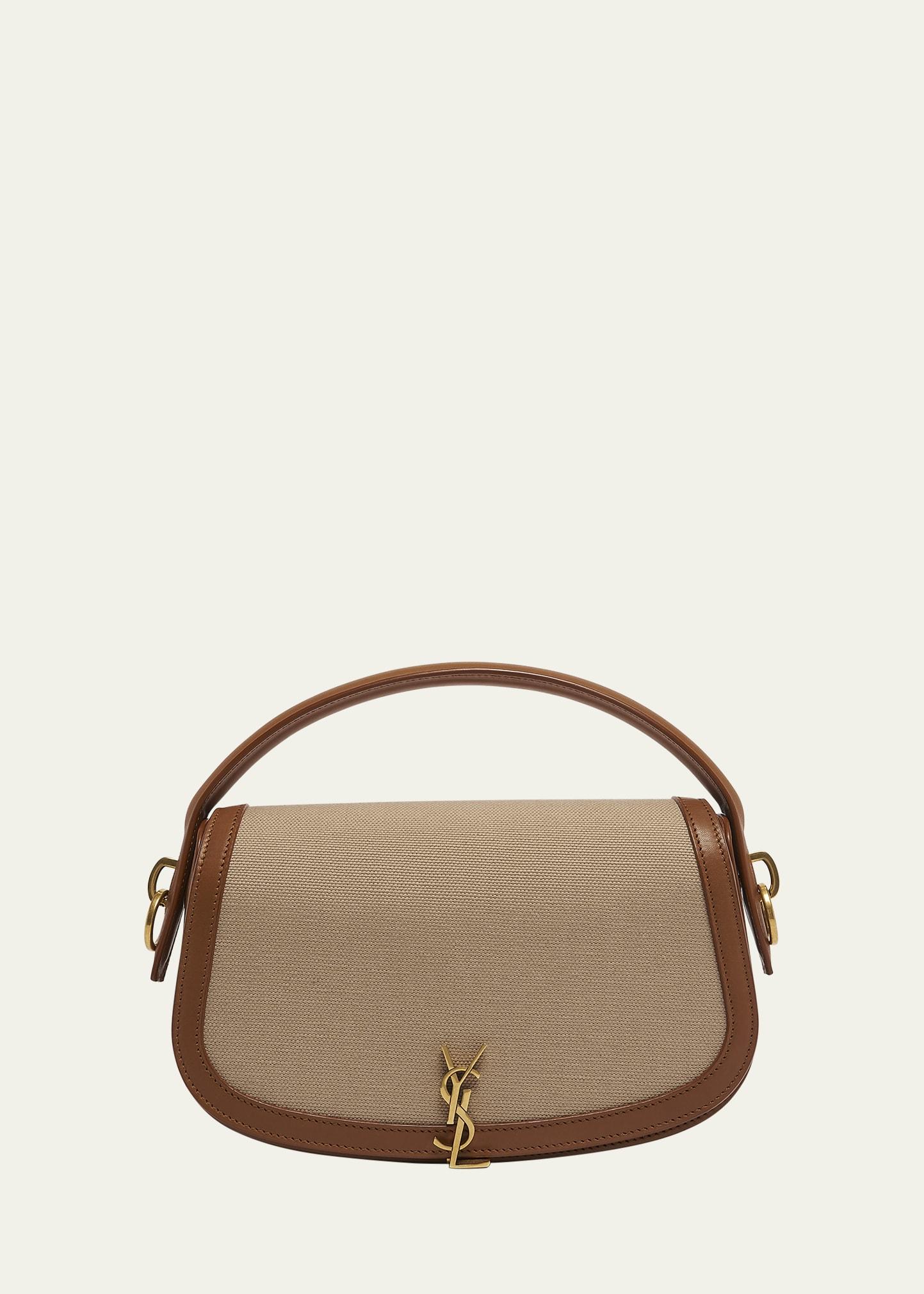 voltaire ysl shoulder bag in canvas and leather