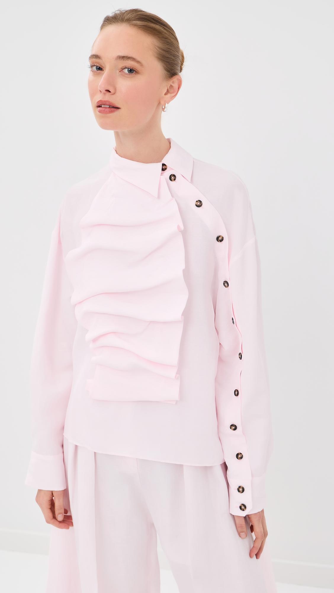 voluminous bib-front shirt