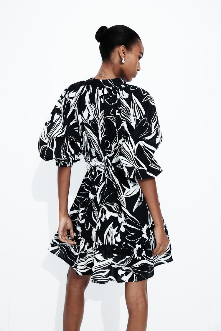voluminous tie-belt dress