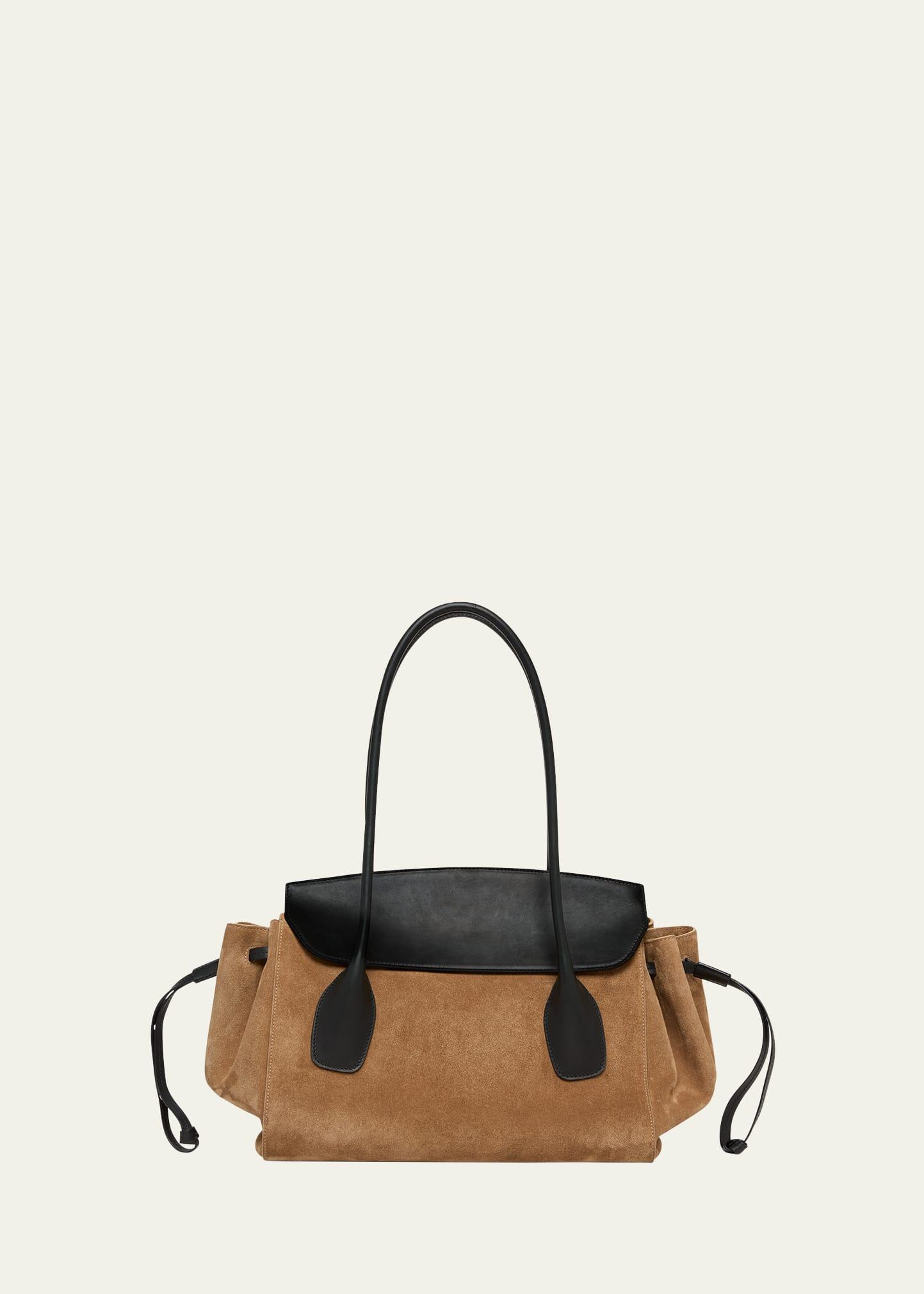 voyage small suede shoulder bag