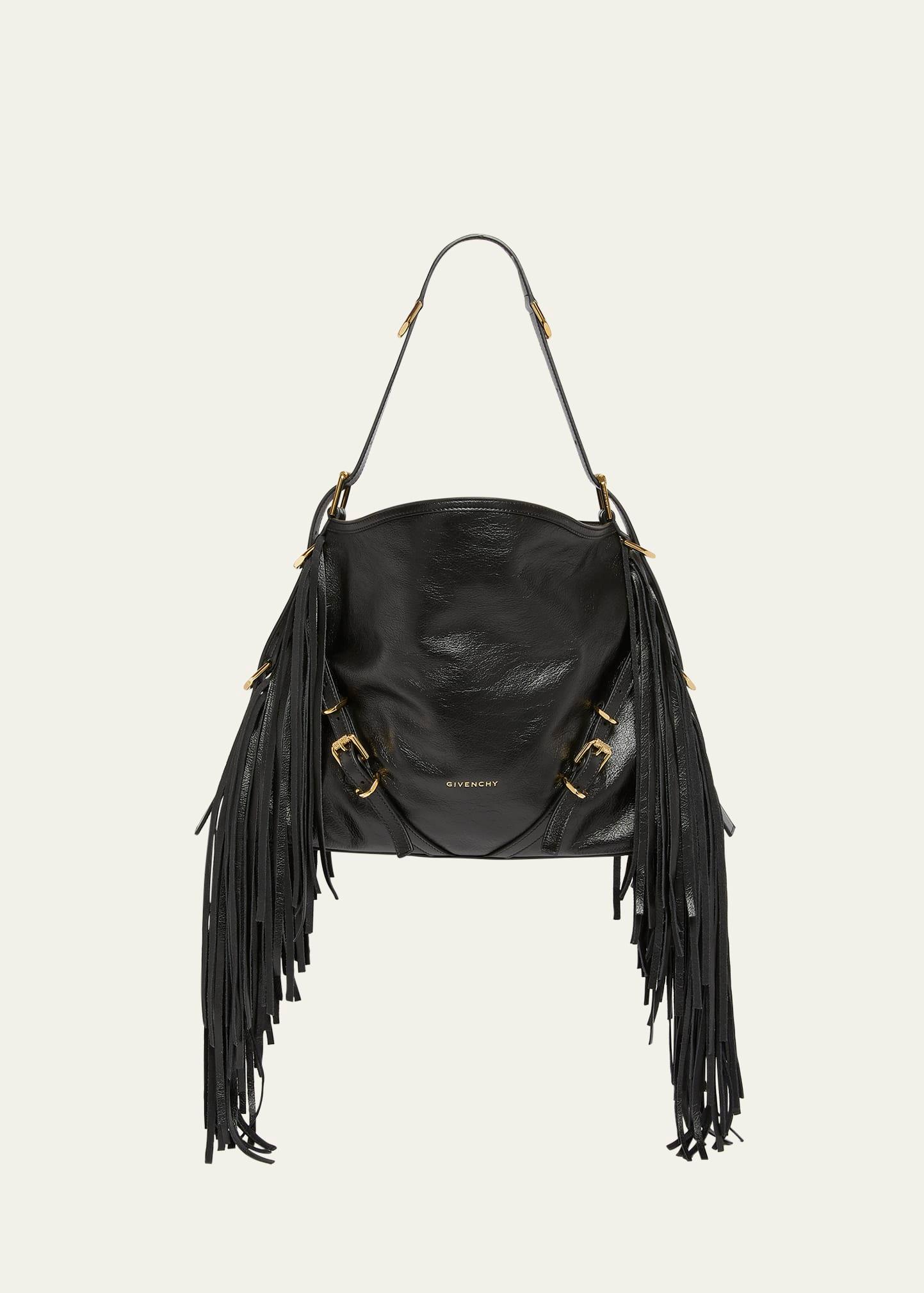 voyou medium shoulder bag in fringe leather