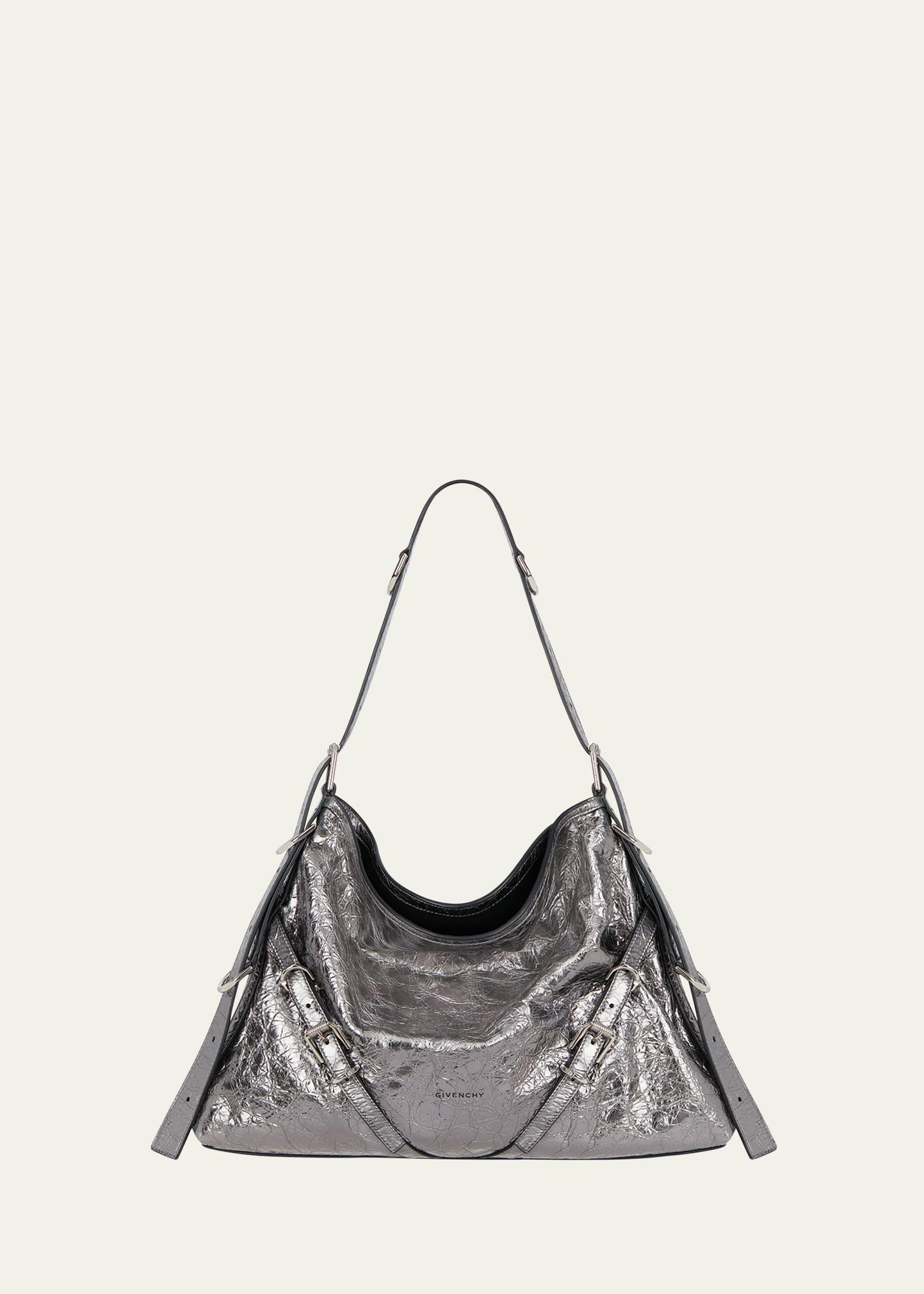 voyou medium shoulder bag in metallic leather