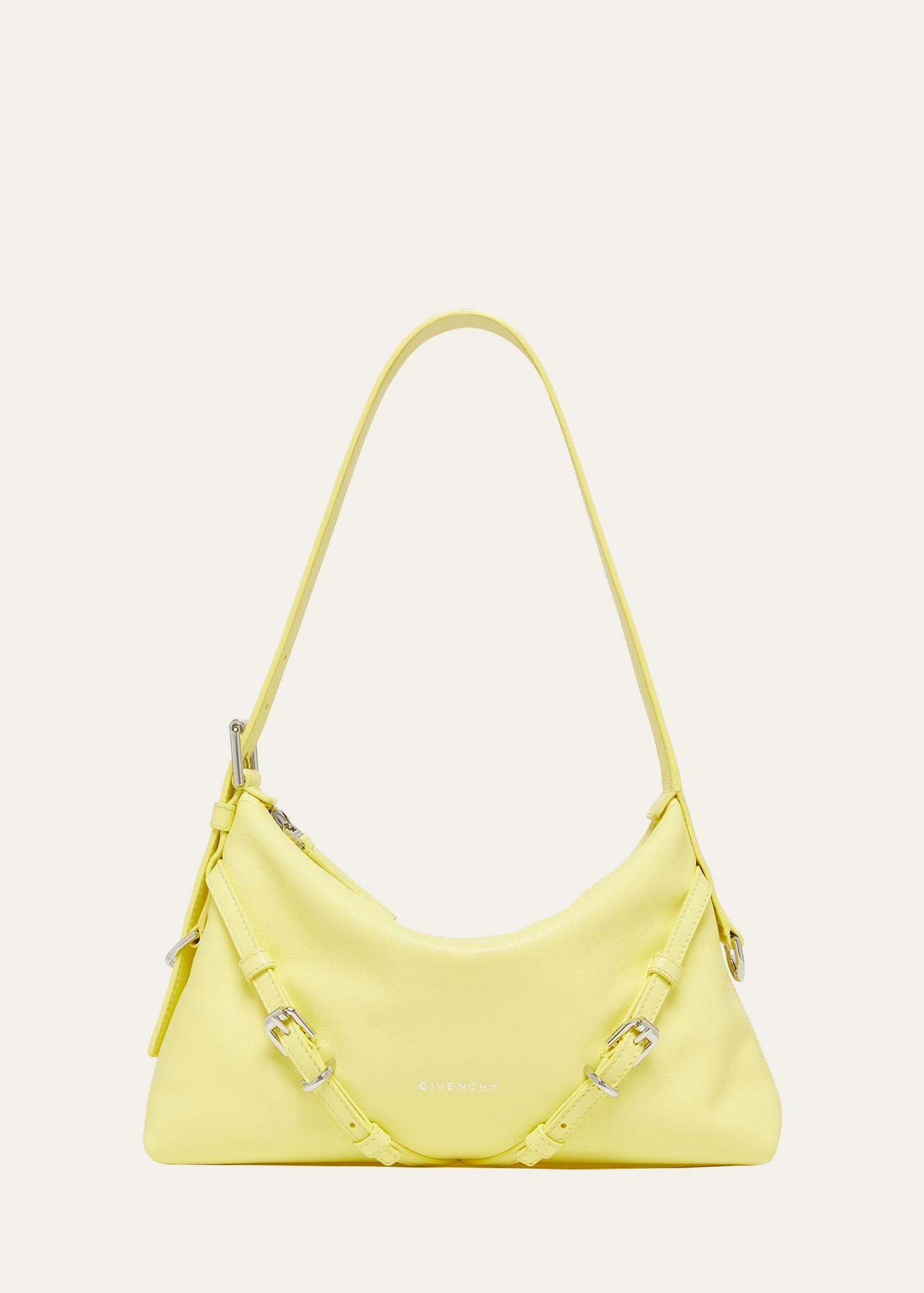 voyou mini curved leather shoulder bag