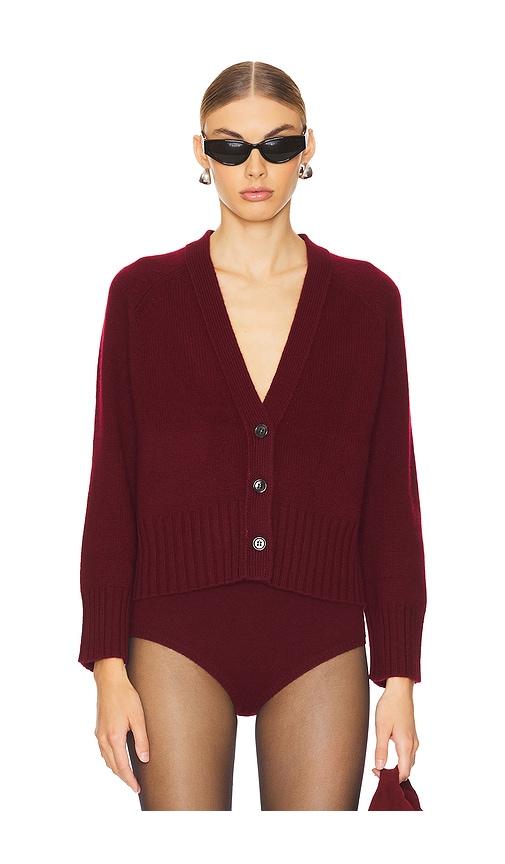 w. cashmere emily cardigan in burgundy.