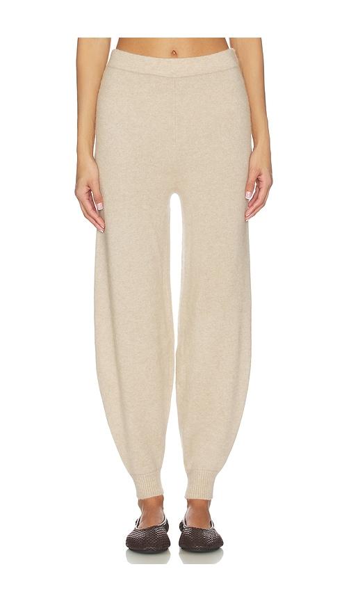 w. cashmere georgie sweatpants in tan.