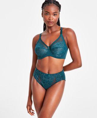 wacoal womens retro chic full figure underwire bra high cut brief underwear