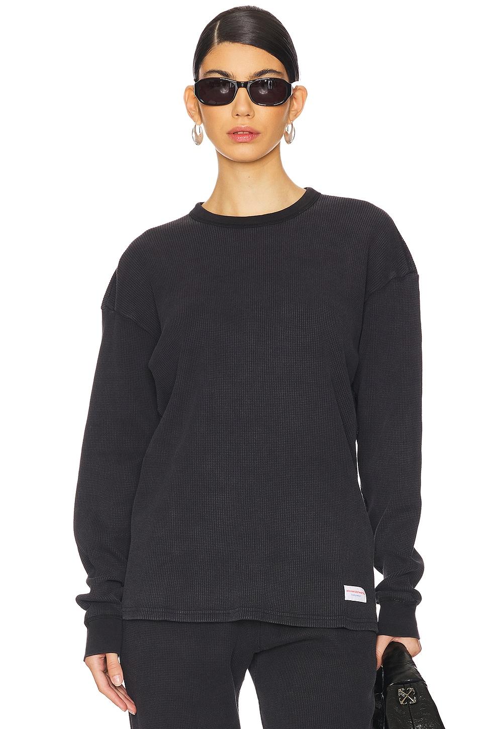 waffle crew neck long sleeve
