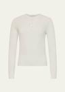 waffle henley long sleeve top
