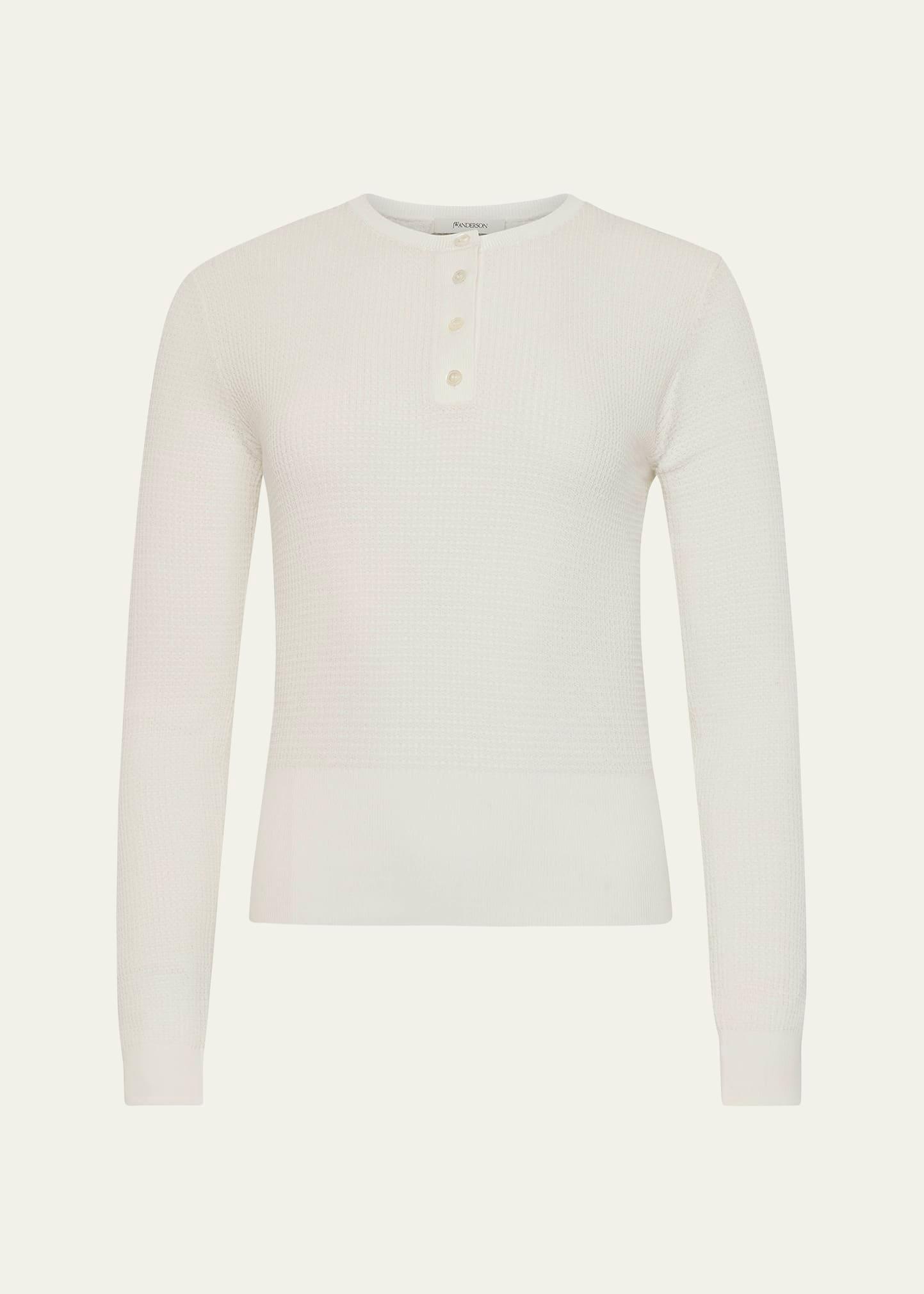 waffle henley long sleeve top