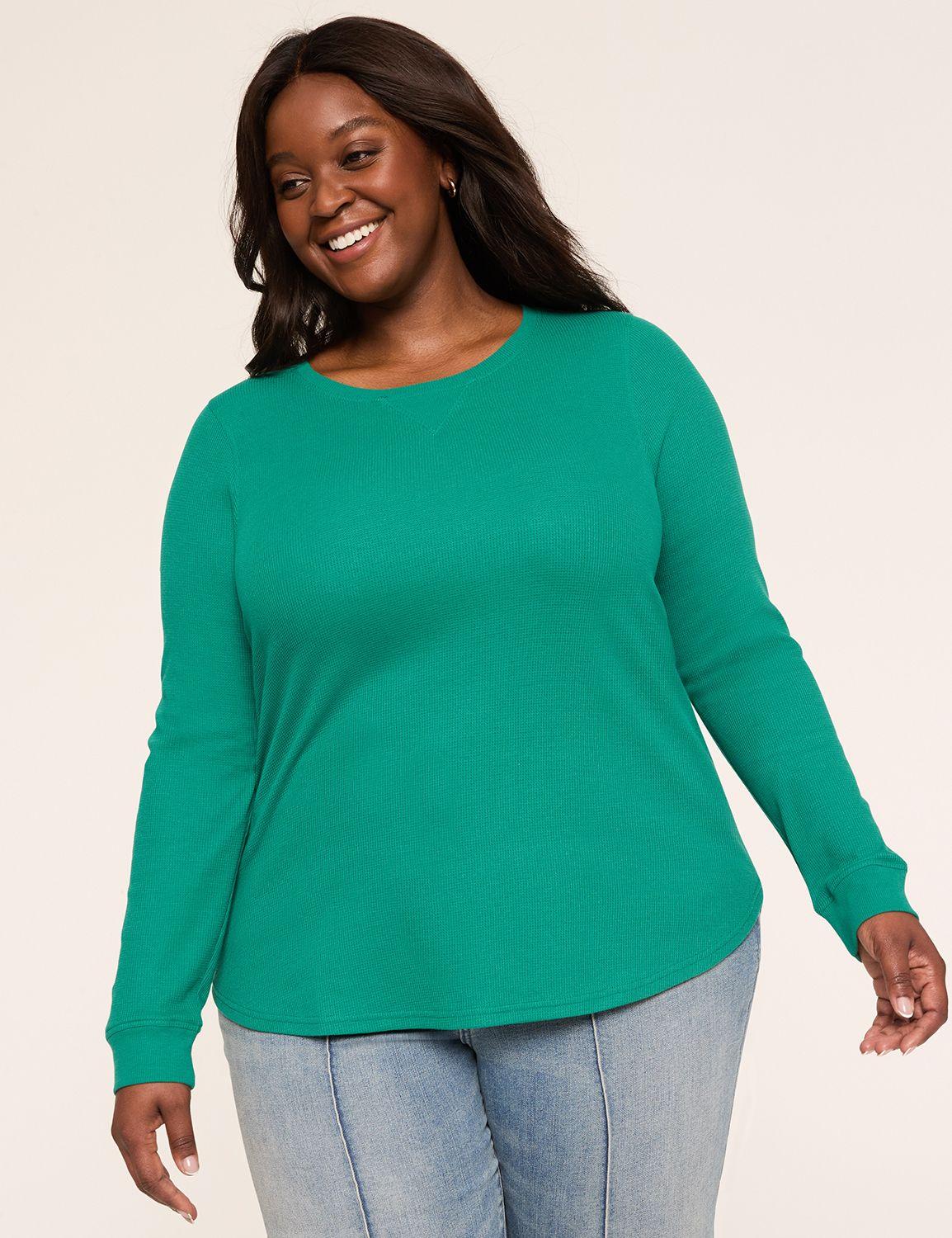 waffle knit curved-hem tee