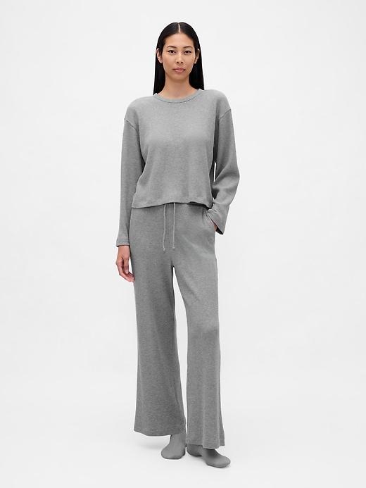 waffle wide-leg pj pants