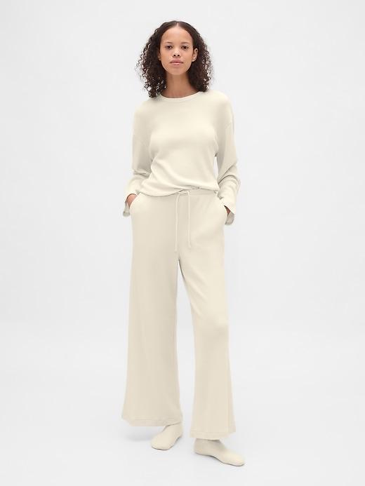 waffle wide-leg pj pants