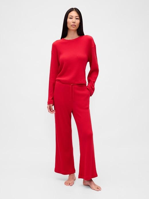 waffle wide-leg pj pants