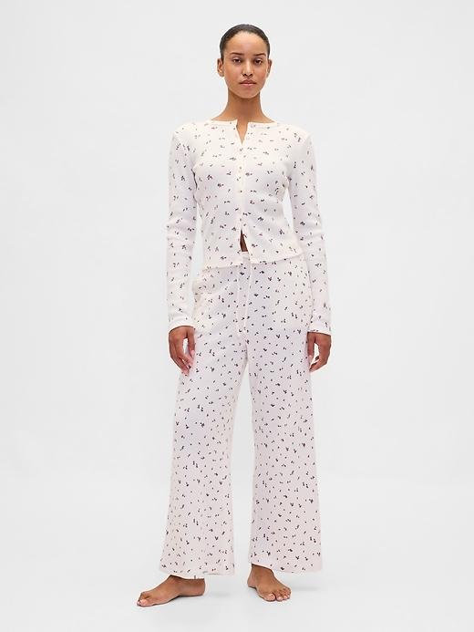 waffle wide-leg pj pants