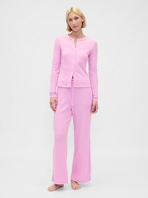 waffle wide-leg pj pants