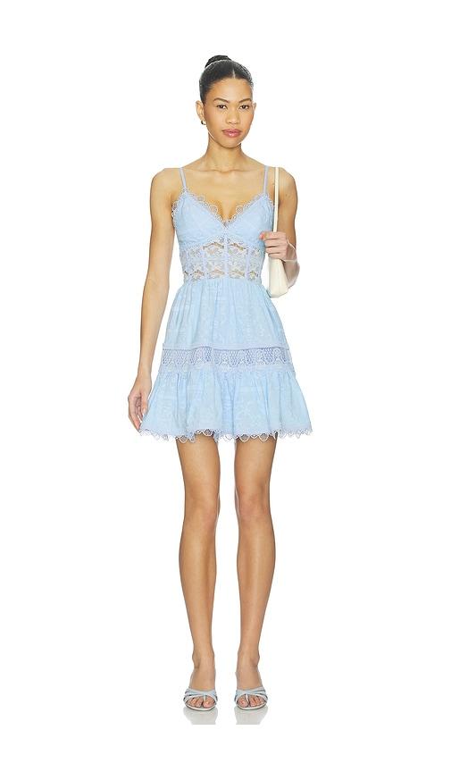 waimari amarelle mini dress in blue.
