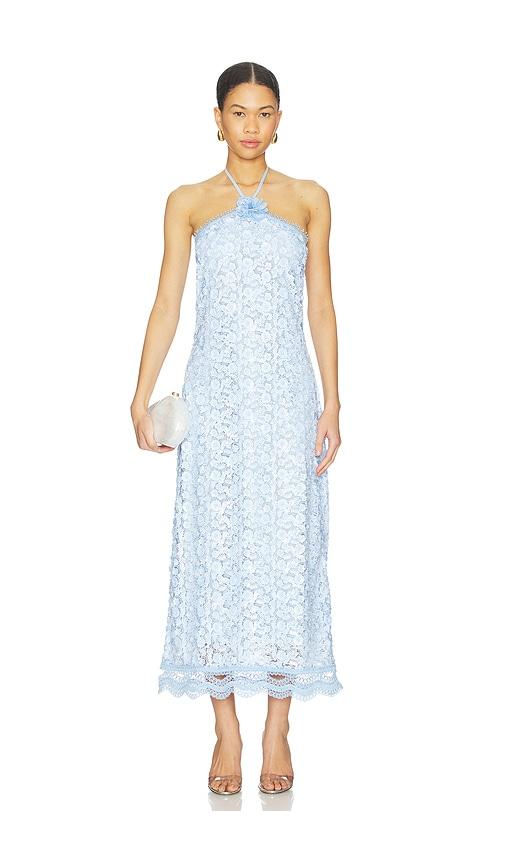 waimari beso de luna maxi dress in blue.